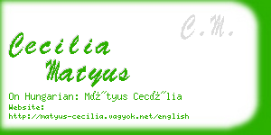 cecilia matyus business card
